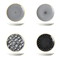 Set of 4 Ceramic 8 Salad Plates  Microwave  Oven Safe