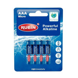 Rubin Alkaline AAA Batteries 1.5V 4-Pack