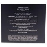 New Brand Extreme Power for Men EDT Spray 3.3 oz