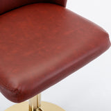 A&A Furniture,Swivel Barstools Adjusatble Seat Height, Modern PU Upholstered Bar Stools with the whole Back Tufted, for Home Pub and Kitchen Island(Wine Red, Burgundy, Set of 2)