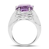 10.02 Carat Genuine Amethyst .925 Sterling Silver Ring