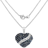 4.60 Carat Genuine Blue Sapphire and White Topaz .925 Sterling Silver Pendant