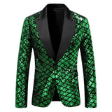 Stage Banquet Host Party Diamond-Shaped Sequin Suit Tuxedo Coat