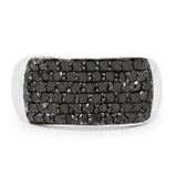 1.21 Carat Genuine Black Diamond .925 Sterling Silver Ring