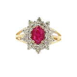 1.65ct Ruby Diamond Ring 14KT Yellow Gold