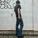 Distressed Slightly Flared Slim-fit Denim Jeans