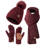 9-color Men's And Women's Knitted Hat Scarf Gloves