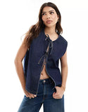 Fashion Rope Sleeveless Women's Denim Vest