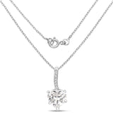 4.46 Carat Genuine White Cubic Zirconia .925 Sterling Silver Pendant