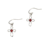 .29ct Garnet Cross Earrings 10KT White Gold