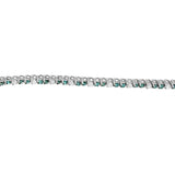 14K White Gold 4 5/8 Cttw Alternating White and Blue Diamond Martini Set Tennis Bracelet (H-I Color, I1-I2 Clarity) - 7" Inches