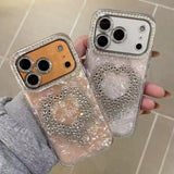 Rhinestone Dot-tipped Tassel Heart Phone Case