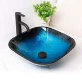 Above Counter Artistic Tempered Glass Bathroom Sink Transparent Counter Top Bathroom Single Bowl Vessel Basin