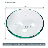 Above Counter Artistic Tempered Glass Bathroom Sink Transparent Counter Top Bathroom Single Bowl Vessel Basin