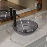 Above Counter Artistic Tempered Glass Bathroom Sink Transparent Counter Top Bathroom Single Bowl Vessel Basin