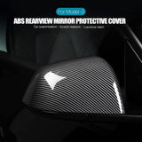 ABS Mirror Covers for Model 3/Y | 4 Finishes | 3M Tape | Scratch Protection | 3 Versions