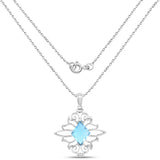 5.15 Carat Genuine Swiss Blue Topaz .925 Sterling Silver Pendant