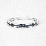 0.20 Carat Genuine Blue Diamond .925 Sterling Silver Ring
