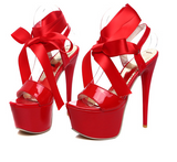 Strappy High Heel Sandals and Lace-Up Shoes