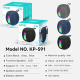 KP-591 Best-Selling Portable Bluetooth Speaker With RGB Ambient Light Mini Card-Compatible Heavy Bass Handheld Design In Stock
