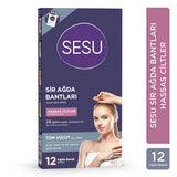 Sesu Sensitive Skin Wax Strips - Gentle Hair Removal for Short Hair, Easy to Use, Sugar-Free Formula