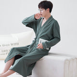 Long-sleeve Mens Home Wear Long And Thin Nightgown