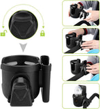 Accmor Stroller Cup Holder with Phone Holder, Bike Cup Holder, Universal Cup Holder for Uppababy Nuna Doona Strollers, 2-in-1 Cup Phone Holder for Stroller, Bike, Wheelchair, Walker, Scooter