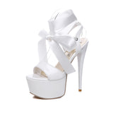 Strappy High Heel Sandals and Lace-Up Shoes