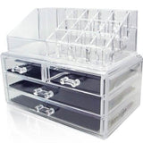 2-Pack: Acrylic Makeup Organizer Cosmetic Jewelry Display Box