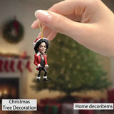 Acrylic Musician Caricature Ornament with Santa Hat