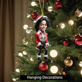 Acrylic Musician Caricature Ornament with Santa Hat
