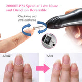 Acrylic Nail Drill Machine 20000RPM with 6 Bits Cuticle Grinder Kit