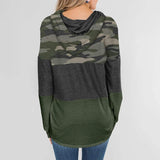 Actloe Women Long Sleeve Striped Color Block Casual Hoodies