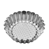 Stainless Steel Egg Tart Cake Mold Cups With Lace Edges For Coconut Egg Tarts