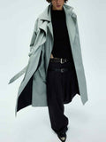 Mens Solid-color Loose-fitting Mid-length Coat