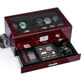 ANWBROAD 12 Slot Watch Cases for Men Watch Box with Large Lid Jewelry Box with Watch Storage 2-Tier Paint Surface Watch Holder Organizer for Men Lockable Watch Display Case UJWB001Y