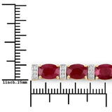 16.52 Carat Genuine Ruby and White Diamond 14K Yellow Gold Bracelet