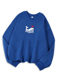 Womens Casual Sweatshirt With Print Cozy Hoodie For Fall Soft Wool Blend