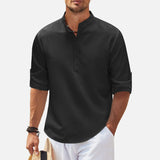 Mens Cuffed Button Down Collar Shirt