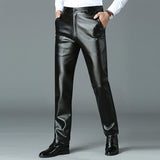 Springautumn Lightweight Cold-resistant  Straight-leg Plus-size Pants For Menwaterproof Windproof And Lined With Fleece