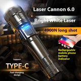 Power Torch Portable Rechargeable Super Bright Outdoor Telescopic Zoom Searchlight Long-range Spotlight Household LED Light