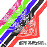 Adjustable Bandana Leather Pet Collar