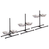 Adjustable Metal Pet Dog Feeder Bowls Elevated Stainless Steel Double Bowl Dish