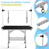 Adjustable Pet Large Foldable Dog Grooming Table with Arms
