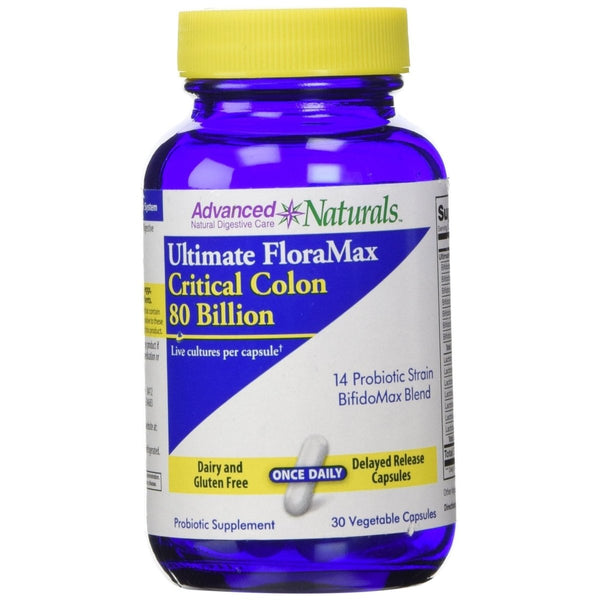 Advanced Naturals Ultimate Floramax Critical Colon 80 Billion Caps, White 30 Count