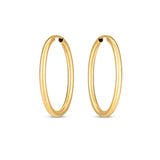 14k Yellow Gold Endless Oval Hoop Earrings(2x25mm)