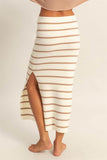 HYFVE Side Slit Striped Bodycon Sweater Skirt