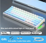 61 Key Small Bluish Black Black Tea Shaft Wired Hot Plug Computer Mechanical Keyboard