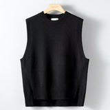 Mens Solid-Color Versatile Split Vest