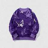 American-style Vintage Star Jacquard Sweater
